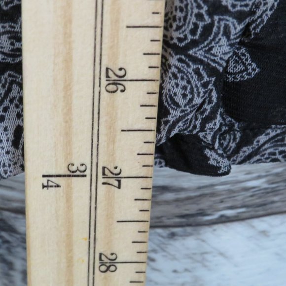 I-N-C* Women's Short Sleeve Low‎ V-Neck Button Down Ruffled Blouse~ Size 1X - Picture 8 of 13